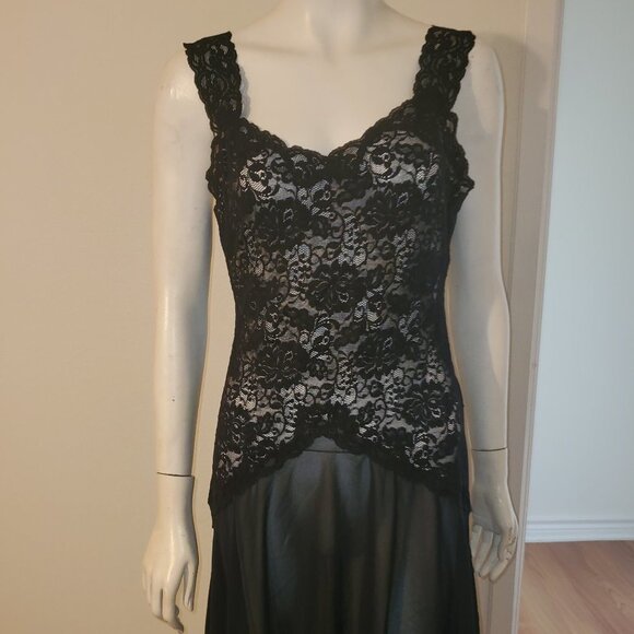 Delicates Black Lace Top Vintage Nightgown Sheer || GUC || Small - Picture 4 of 15
